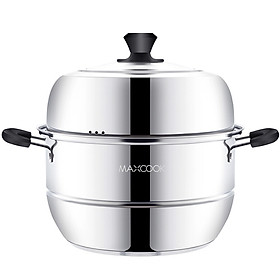 Nồi Hấp Maxcook Thép Không Gỉ Hai Lớp Vòm Nắp Cao Dày Có Thể Sử Dụng Với Bếp Gas Bếp Từ MCZ964