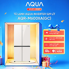 Tủ lạnh Aqua Inverter 529L AQR-M600XA(GC) - Mặt gương trắng - Bảo hành 2 năm - Freeship toàn quốc - Hàng chính hãng