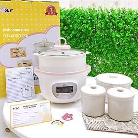 Mua Nồi_Nấu_Cháo Cho Bé _ Bear_Kèm Lồng Hấp 0.8l 1.6l