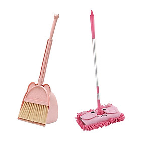 Mop Mini Broom with Dustpan Toddlers Cleaning Toys Set Children Sweeping House Cleaning Toy Set for Boys Girls Birthday Gifts