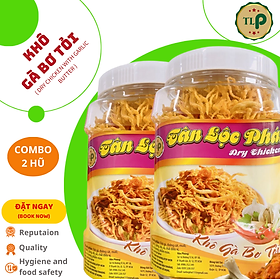 KHÔ GÀ BƠ TỎI TÂN LỘC PHÁT COMBO 1KG - MỖI HŨ 500G