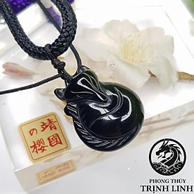 VÒNG CỔ CỬU VỸ HỒ LY ĐEN TRÒN NGỒI LOẠI ĐEP 2.5CM