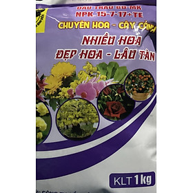 Phân bón đầu trâu 15-7-17 TE gói 1kg chuyên cho cây cảnh rau màu giai đoạn sắp trổ hoa