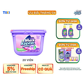 Hộp viên giặt xả MaxKleen 2 trong 1 hương Huyền diệu 20 viên hộp