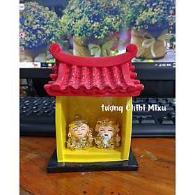 Miếu Ông Bà Tài - Lộc (gồm miếu size đại + Ông Thần Tài + Bà Lộc) mô hình bàn thờ Thần Tài mini