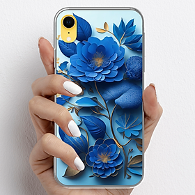 Ốp lưng cho iPhone X, iPhone XR nhựa TPU mẫu Hoa xanh dương