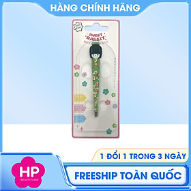 Nhíp Nhổ Lông Mày Thép Không Gỉ Sweet Rabbit Tweezers Geisha Mujaki (Màu Xanh Lá - 1 Cái)
