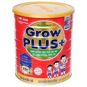 Nutifood GrowPLUS+ Đỏ 1500 Gr : sữa dành cho trẻ từ 1- 10 tuổi bị suy dinh dưỡng thấp còi