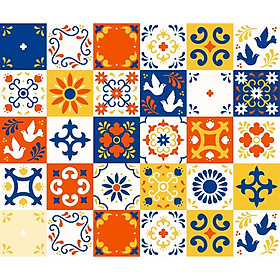 Decal Gạch Bông H57 - Set 30 ô 20x20cm - Decal Dán tường, Dán bếp, Trang trí nhà cửa