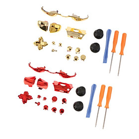 2 Set LB RB Bumper LT RT Trigger Buttons D Pad for Xbox One Red + Gold