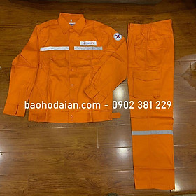 Quần áo điện lực tiêu chuẩn màu cam EVNNPC vải Pangrim
