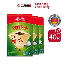 Combo giấy lọc cà phê Melitta Original 100, Hộp 40 tờ nhập Đức, lọc siêu vi 3 tầng tăng hương vị - Hàng chính hãng