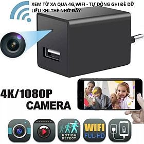 Mua Camera mini Cục sạc. WiFi 4K FULLHD Kết nối điện thoại xem trực tiếp từ xa - Bảo hành 12 tháng