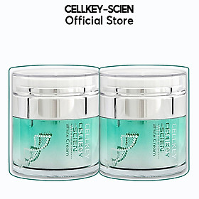 Combo 2 Kem Dưỡng Trắng Da Tế Bào Gốc Hàn Quốc Cấp Ẩm Xóa Nhăn Phục Hồi Trẻ Hoá Da Và Chống Lão Hoá Cellkey-Scien White Cream (60g)