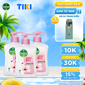 Combo 3 chai nước rửa tay Dettol kháng khuẩn dưỡng da - Chai 250g