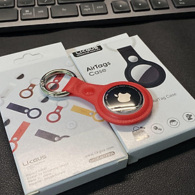 Mua Case ốp TPU dẻo giả da Likgus cho Airtag kèm móc khóa khoét 2 mặt - Hàng Nhập Khẩu