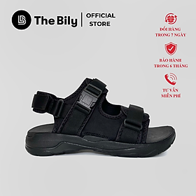 Giày Sandal Nam Nữ Unisex The BiLy Quai Ngang Dây Dù Đế IP Siêu Êm Nhẹ Màu Đen- BL07 Đen