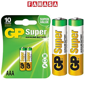 Vỉ 2 Pin Đũa GP Super Alkaline Battery AAA 1.5V - GP 24A-2U2