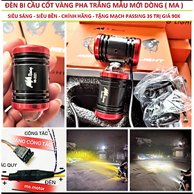 Mua Đèn trợ sáng mini xe máy 2 chế độ cốt vàng pha trắng viền đỏ cực sáng