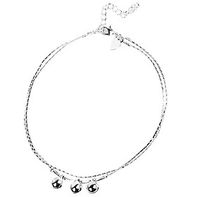 Silver Plating Double Chain Ankle Bracelet with Bell