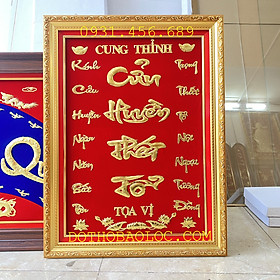Cửu Huyền Thất Tổ chữ Việt dát vàng 24 k cao 80cm x 60cm – Khung nhựa nhập khẩu