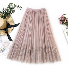 Váy lưới dáng xòe họa tiết chân đẹp VAY52