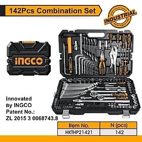 Bộ dụng cụ đồ nghề full 142 chi tiết INGCO HKTHP21421 chính hãng