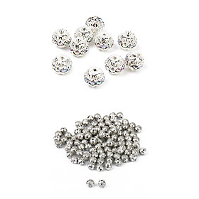 110pcs Round Beads DIY Jewellery Making Bracelet Rhinestone Embellishments