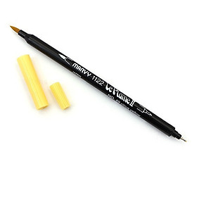 Bút lông hai đầu màu nước Marvy LePlume II 1122 - Brush/ Extra fine tip - Citrus Yellow (69)