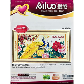 Mua Tranh thêu chữ thập Phu thê viên mãn AL53420  kích thước 84 x 47 cm