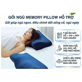 Gối cao su non Memory Foam Pillow công nghệ Nhật Bản Giúp Ngủ Nhanh - Chống thoái hoá đốt sống cổ - [ Hàng Nhập Khẩu ]