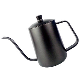 Stainless Steel Hand Drip Coffee Pot Pour Over Gooseneck Kettle 600ml Black