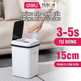 Mua Thùng rác thông minh cảm biến tự đóng mở 15L Deli sọt rác gia đình dùng pin phù hợp cho phòng khách phòng bếp