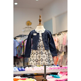 Sét váy kèm áo khoác dài tay cotton bé gái size 1-8T litibaby