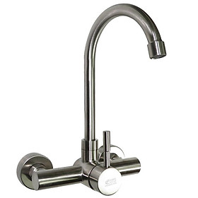 Vòi rửa chén nóng lạnh âm tường Inox SUS 304 Eurolife EL-T018AT (Trắng vàng)