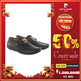 New Arrival Giày lười da nam cao cấp Pierre Cardin thiết kế logo sang trọng, ấn tượng, kiểu dáng ôm gọn chân giúp thoải mái - PCMFWL 520 - ĐEN - 43