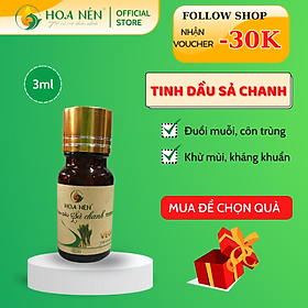 Tinh dầu Sả Chanh nguyên chất Hoa Nén 3ml - Đuổi muỗi, khử mùi, giải cảm