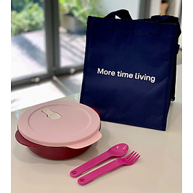 Mua Bộ Hộp Cơm Tupperware Crysral Wave Lunch Set Kèm Muỗng Nĩa & Túi Đựng