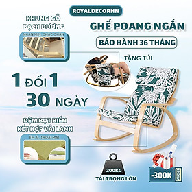 Ghế Poang Bập Bênh Thư Giãn Cho Cả Nhà, Nằm Đọc Báo, Xem Tivi Nghỉ Ngơi, Đệm Êm, Khung Gỗ Bạch Dương Cao Cấp