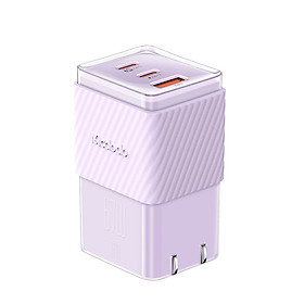 Cốc Sạc Nhanh Mcdodo 67W Dichromatic GaN 5 Mini Fast Charger (Chân cắm dẹp US, 2 TypeC + USB) (Hàng chính hãng)