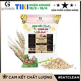 Yến mạch tươi cán mỏng (cán dẹt) GUfoods - Ăn kiêng, Giàu chất xơ, Hỗ trợ giảm cân, Tập gym, Eat clean