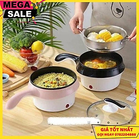 Mua Ca Nấu Mì  Nồi Nấu Cơm Đa Năng Có Tay Cầm Size 18Cm - Nồi Lẩu Điện Mini Kèm Giá Hấp Inox Đa Dụng - Giao Hàng Toàn Quốc