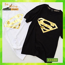Áo Thun Unisex Form Rộng Siêu Nhân Superman DCV In Nhũ Vàng Độc Đáo - Áo Phông Tay Lỡ Cotton Cổ Tròn - Beshine Clothing