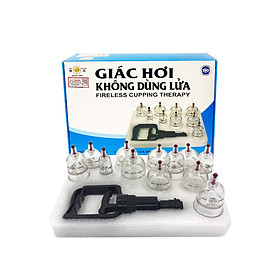 Bộ giác hơi 12 ly giác không dùng lửa Duy Thành YGH0412 hỗ trợ thuyên giảm nhức mỏi được sở y tế cấp phép lưu hành | Fireless cupping therapy 12 cups
