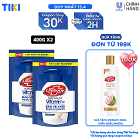 Combo 2 Nước rửa tay Lifebuoy sữa dưỡng ẩm túi 400g