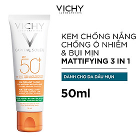 Kem Chống Nắng Chống Ô Nhiễm Và Bụi Mịn Hằng Ngày SPF 50+, Chống Tia UVA + UVB Capital Soleil Mattifying 3 In 1