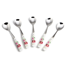 Mua Bộ 5 muỗng inox cán sứ 14.5cm MFA S09-5