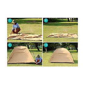 Lều cắm trại du lịch dã ngoại lều 4 người vải canvas chống thấm chống nóng glamping vintage A260