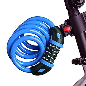 Khóa dây thép 5 mã số khóa xe đạp/xe máy siêu bền dài 1.2 mét chống trộm, khóa số treo yên xe đạp chắc chắn