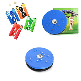 Combo 1 Bàn xoay lắc tập bụng, tập eo + 1 Dây nhảy thể dục có bộ đếm số vòng nhảy tiện lợi(Màu ngẫu nhiên)